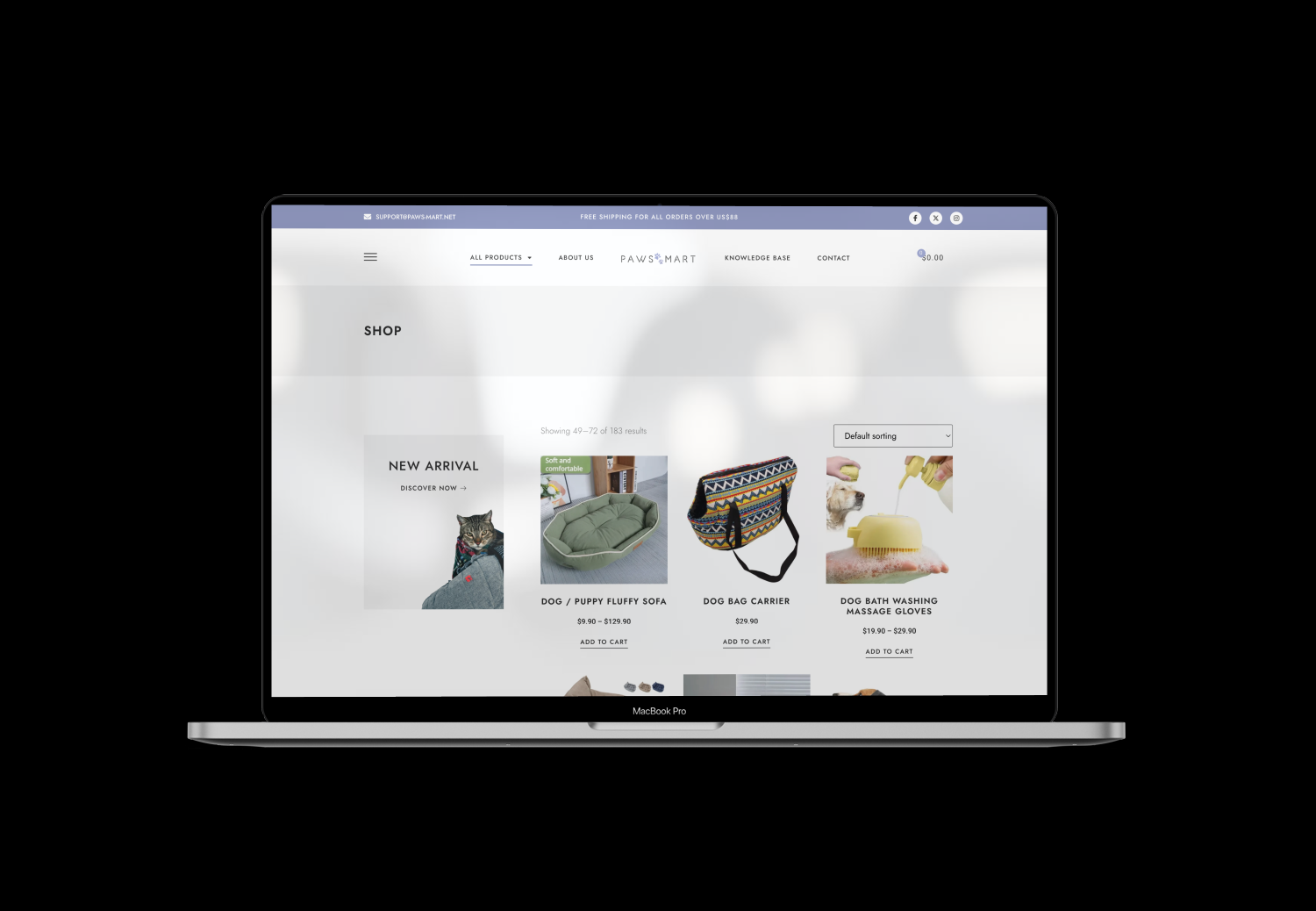 online pet shop ecommerce website design