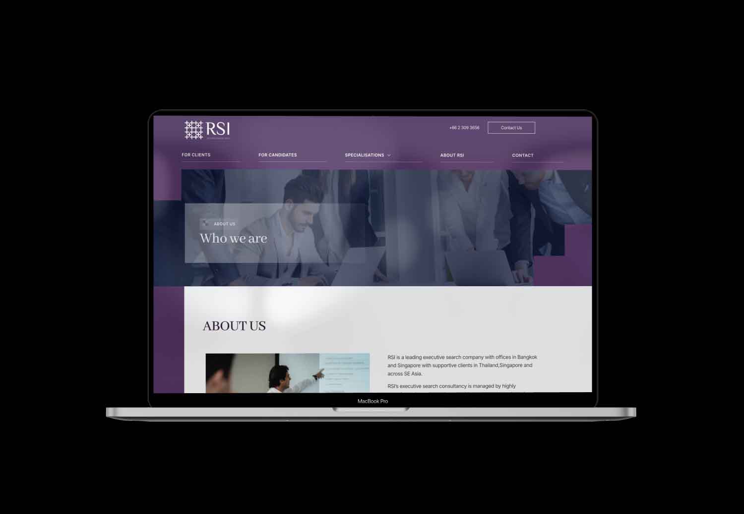rsi international custom web design project